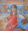 Girl with a peaches