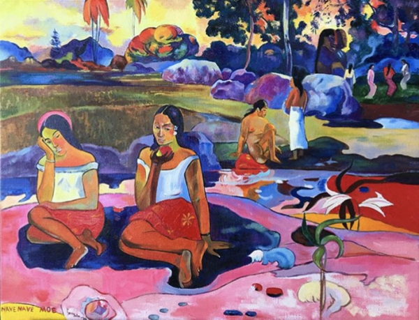 Copy of the painting by Paul Gauguin &quot;Sacred spring&quot;